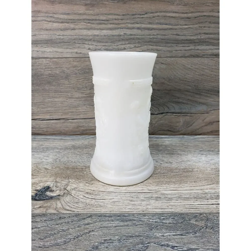 Milk Glass Beer Mug Stein German Men Bar Scene 12oz